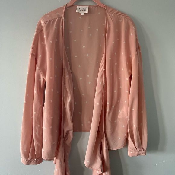 Sezane Anya Silk Wrap Top 36 - Picture 3 of 13